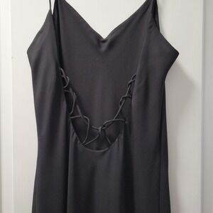 VTG Niki by Niki Livas Black Loop Strap Back Maxi Dress Size 12 90s y2k USA made